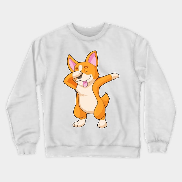 Welsh Corgi at Hip Hop Dance Dab Crewneck Sweatshirt by Markus Schnabel